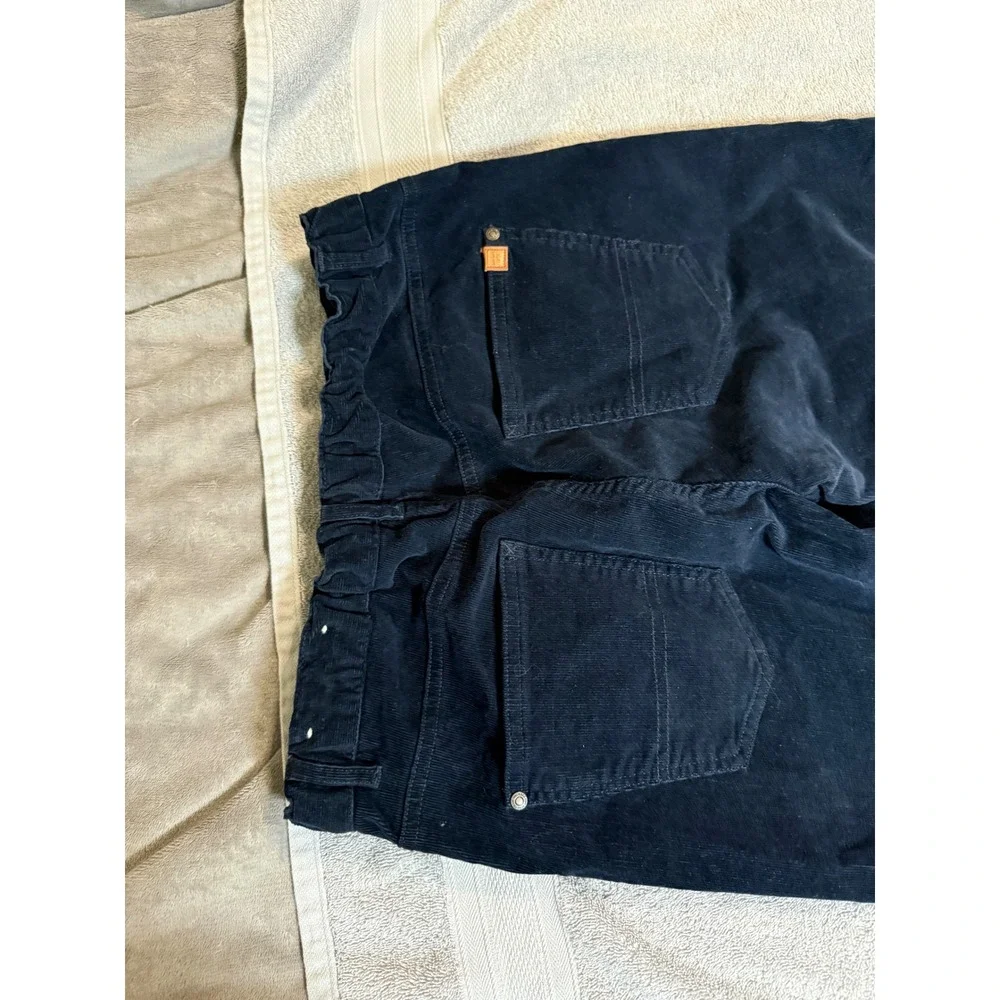 Zara Kids Size 13/14 Navy Blue Corduroy Pants‎ Adjustable Waist Pockets Formal